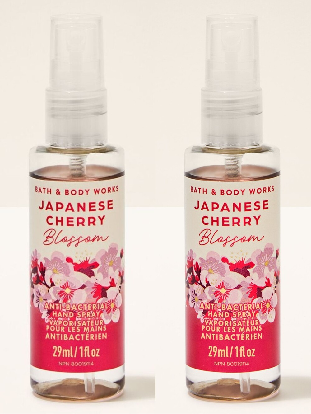 Bath & Body Works Japanese Cherry Blossom Antibacterial Hand Spray Set of 2